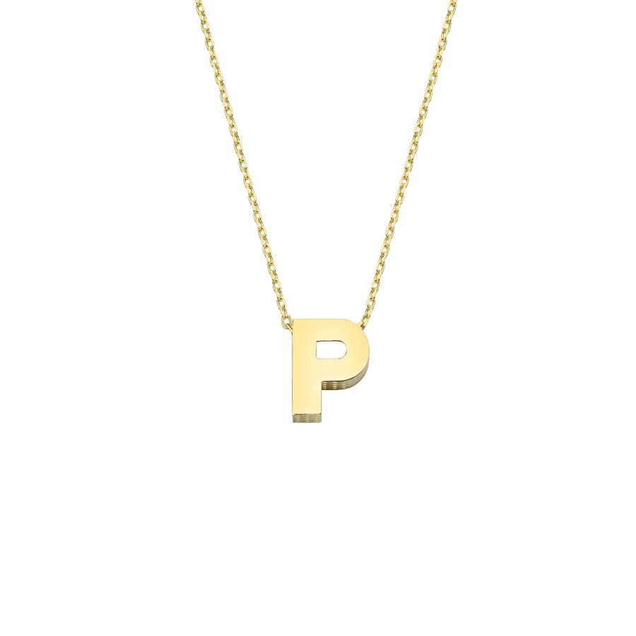 Small Letter P 14 Carat Gold Necklace - CNG Jewels