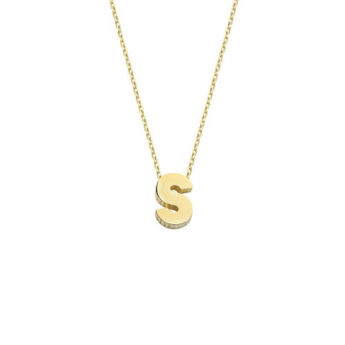 Small Letter S 14 Carat Gold Necklace - CNG Jewels