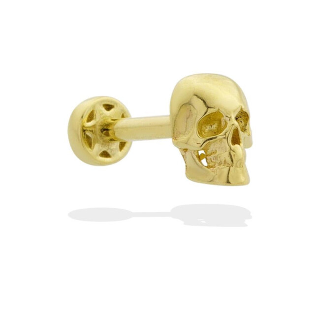 Skull Gold Tragus Piercing - 1