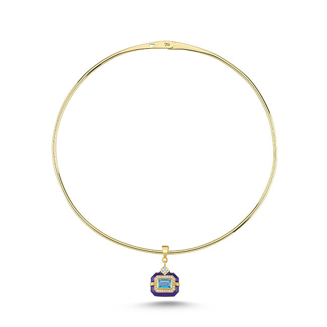 Lacivert Oktagon Charm Tasma - 1