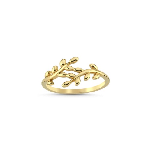 Laurel Leaf Gold Ring - Thumbnail