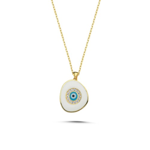 Lily White Eye Silver Women's Necklace - 1