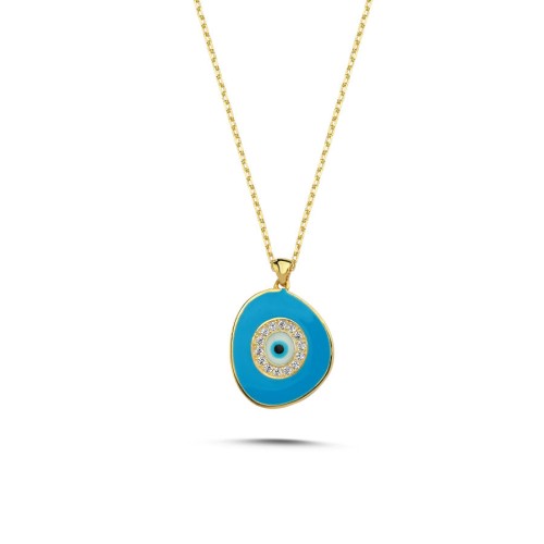 Lily Blue Eye Silver Women's Necklace