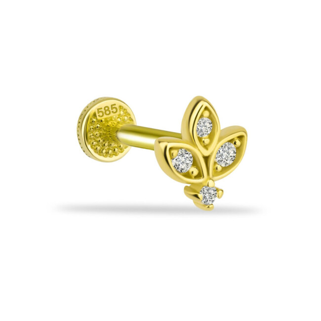 Lotus Flower Gold Tragus Piercing - 1