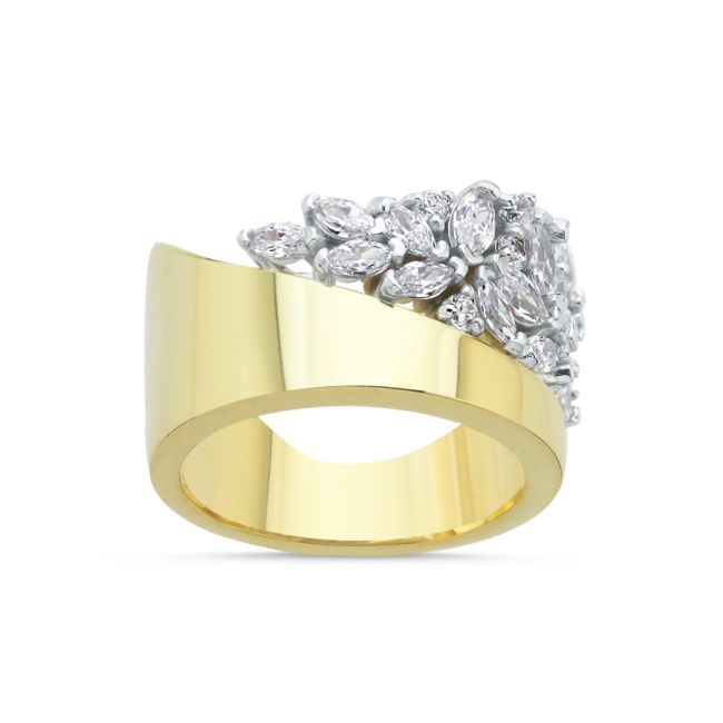 Marquise Flower Women's Silver Ring - 1