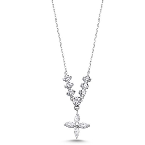 Marquise Roza Carmen Silver Women's Necklace 