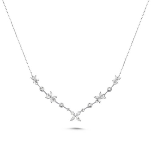 Marquise Rose Silver Women's Necklace - 1