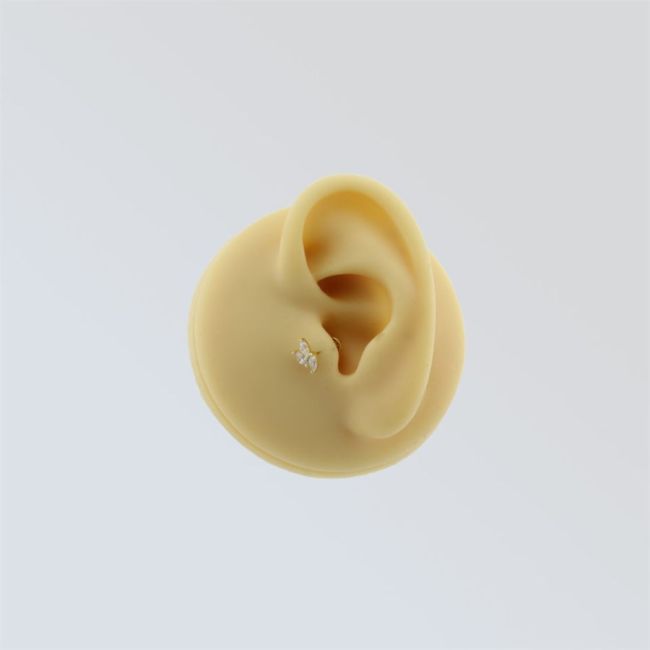 Marquise Leaf Gold Tragus Piercing - 2