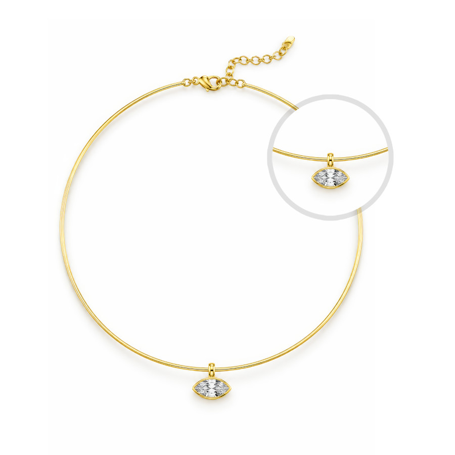 Markiz Tektaş Choker Gümüş Kolye - CNG Jewels