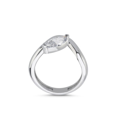 Marquise Solitaire Women's Silver Ring - CNG Jewels (1)