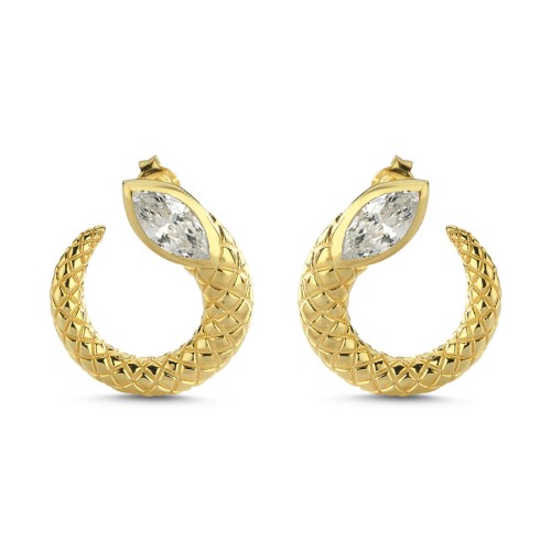 Marquise Snake C Gold Silver Women's Earrings 
