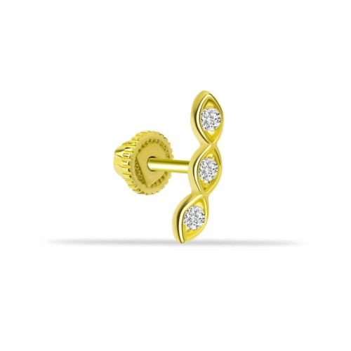 Marquise Altın Helix Küpe - 1