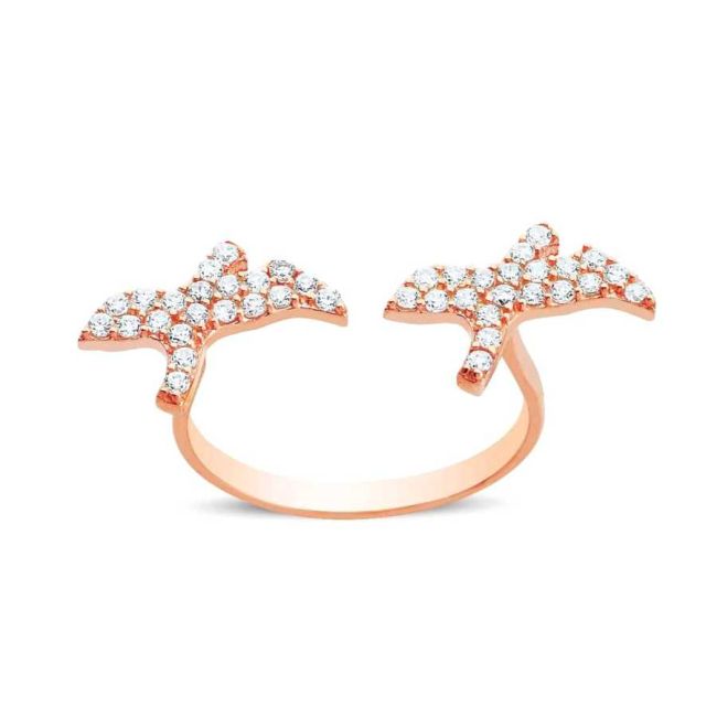 Two Seagulls Silver Women's Ring - 1