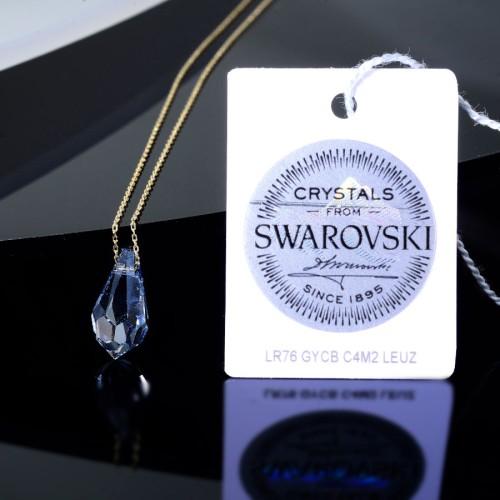 Blue Swarovski Crystal Gold Necklace - 2