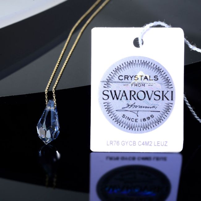 Blue Swarovski Crystal Gold Necklace - 2