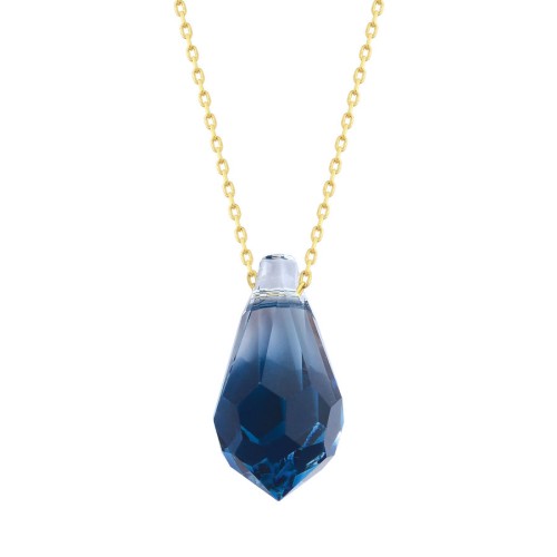Blue Swarovski Crystal Gold Necklace - 1