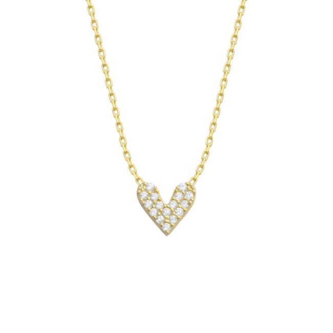 Mini Double Sided Heart Silver Women's Necklace - 1