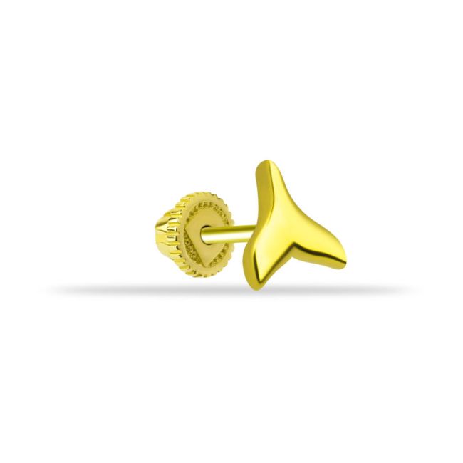 Minimal Fishtail Gold Helix Earrings - 1