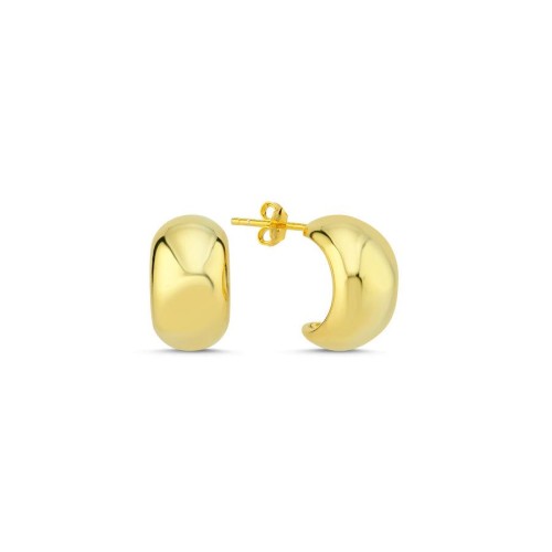 Minimal Bombe Half Hoop Gold Silver Women's Earrings - 1