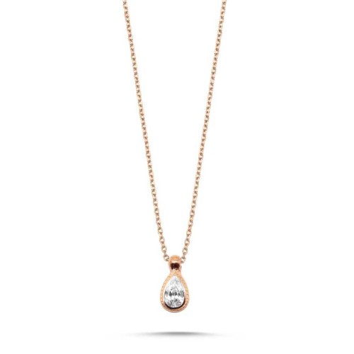 Minimal Damla Tektaş Rose Gümüş Kolye - CNG Jewels
