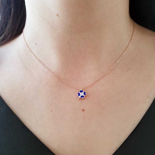 Minimal Four Leaf Clover Women's Silver Necklace - CNG Jewels