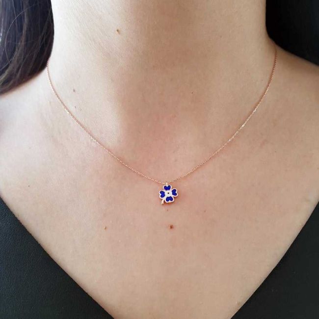 Minimal Four Leaf Clover Women's Silver Necklace - 1