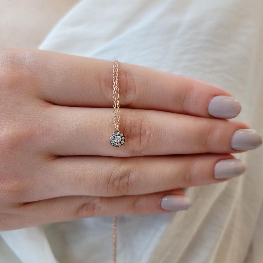 Minimal Elmas Modeli Taşlı Gümüş Kolye - CNG Jewels (1)