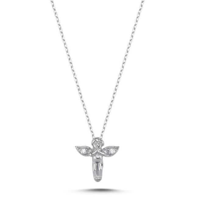 Minimal Eros Angel Silver Women's Necklace - 1