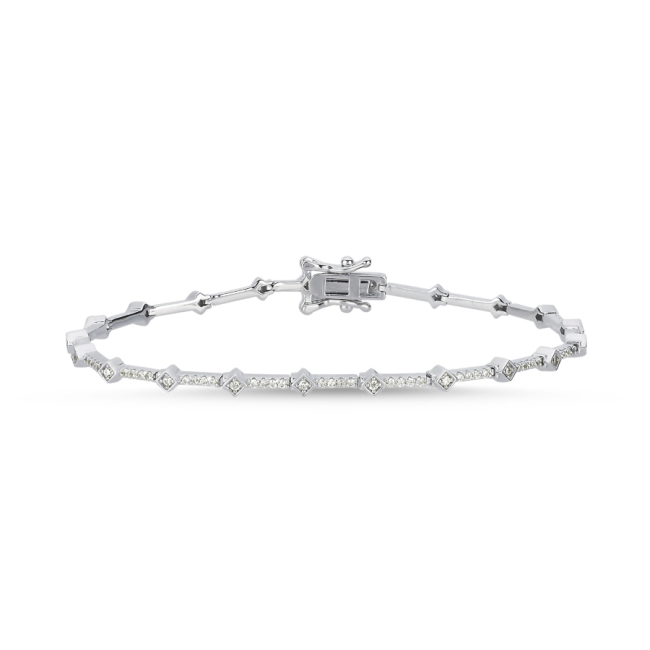 Minimal Cubic Light Flood Silver Waterway Bracelet - 2