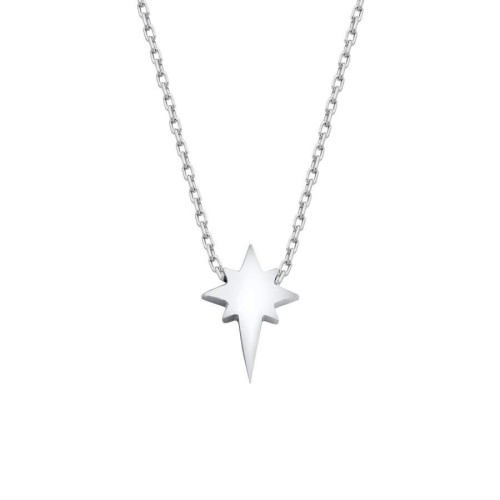Tiny North Star Stoneless Silver Women's Necklace 