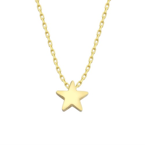 Minimal Stoneless Star Gold Silver Women's Necklace - 1