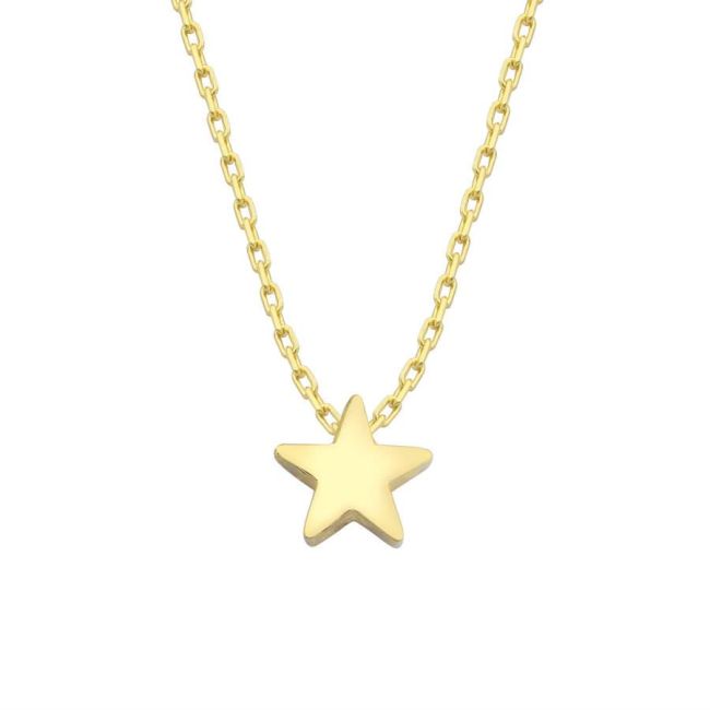 Minimal Stoneless Star Gold Silver Women's Necklace - 1