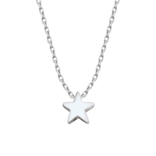 Minimal Stoneless Star Silver Women's Necklace - 1