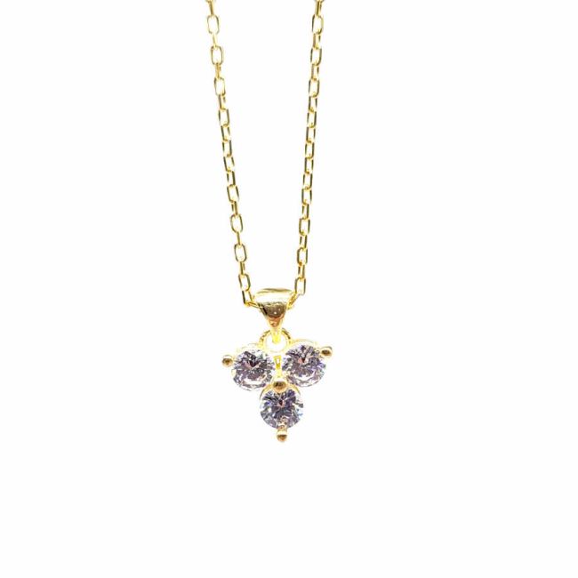 Minimal Tria Gold Silver Women's Necklace - 1