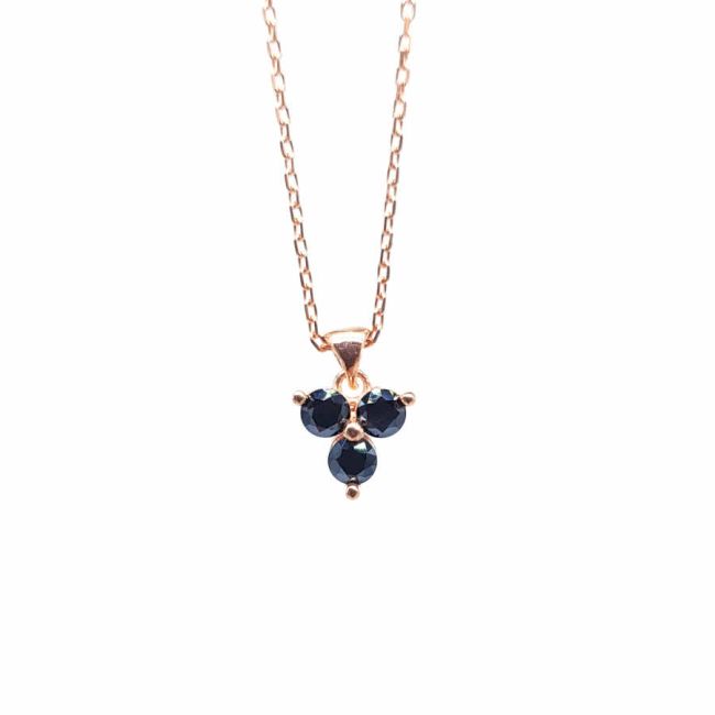 Minimal Tria Rose Silver Women's Necklace - 1