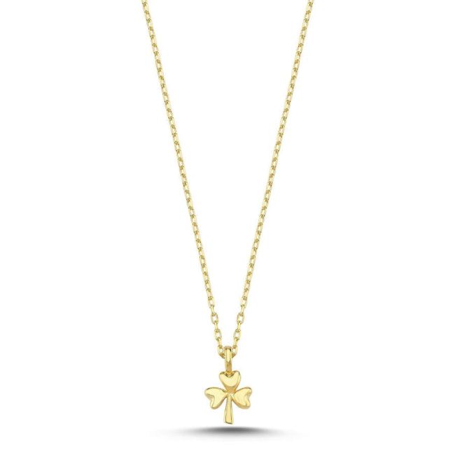 Minimal Yonca Gold Gümüş Kadın Kolye - 1