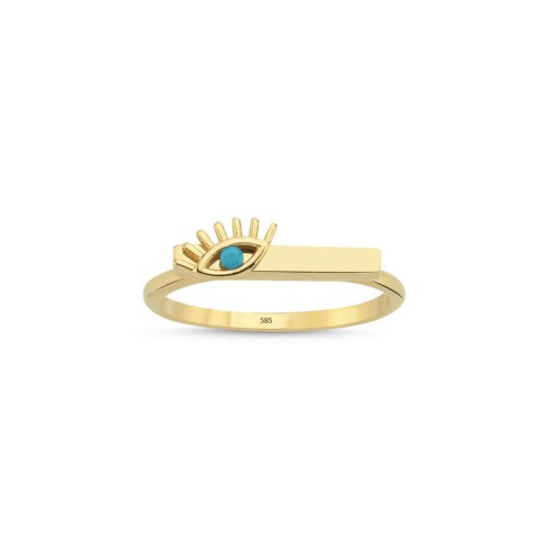 Modern Design Eyelash Gold Ring - Thumbnail