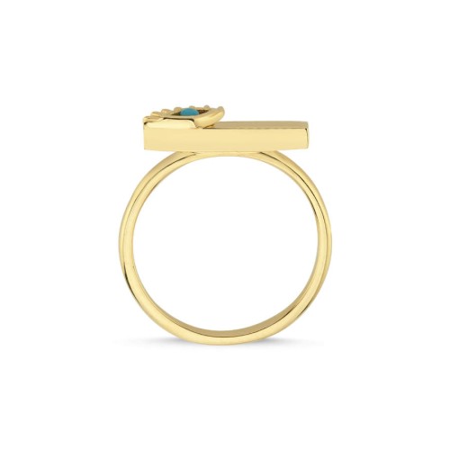 Modern Design Eyelash Gold Ring - Thumbnail