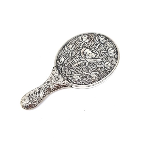 Multi Rose Small Silver Hand Mirror - Thumbnail