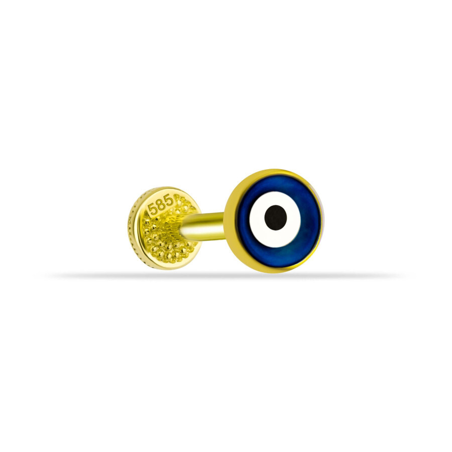 Nazar Boncuğu Altın Tragus Piercing - CNG Jewels