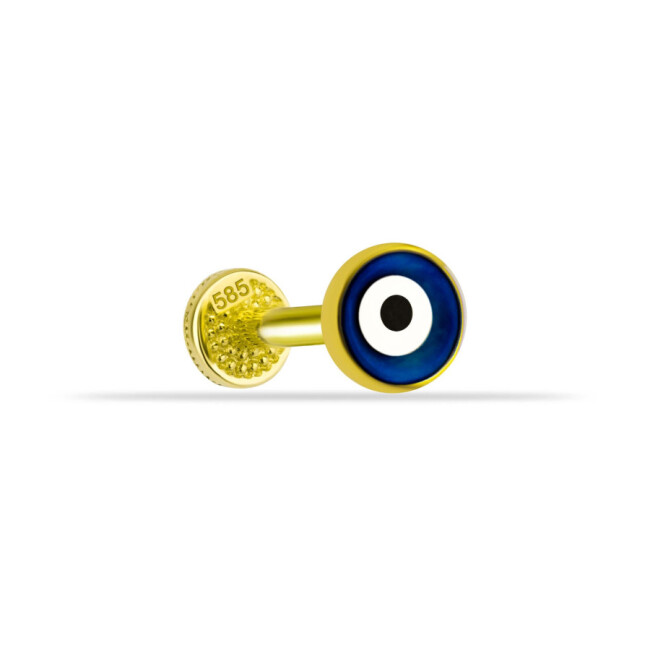 Evil Eye Bead Gold Tragus Piercing - 1