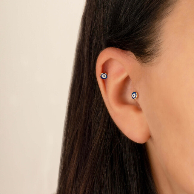Evil Eye Bead Gold Tragus Piercing - 2