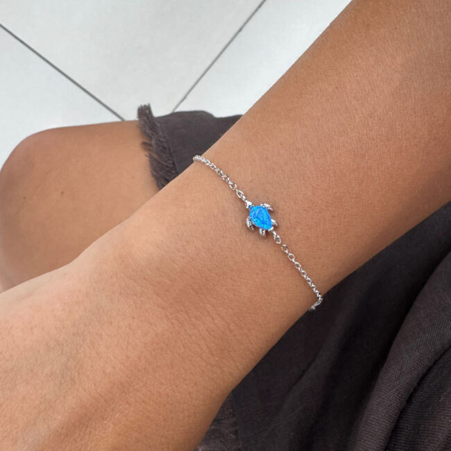 Opal Turtle Women's Silver Bracelet - 2