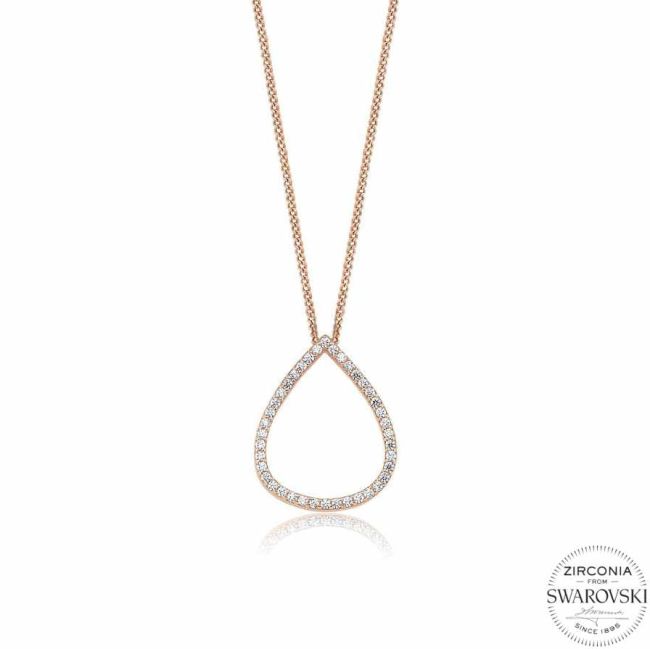 Swarovski Stone Water Drop Silver Women's Necklace - 1