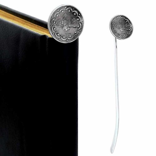 Ottoman Tugra Silver Bookmark - Thumbnail