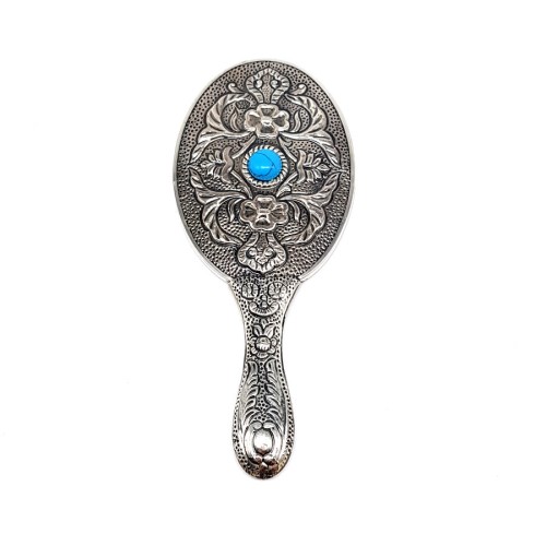 Oval Turkuaz Taşlı Gümüş El Aynası No.2 - CNG Jewels (1)