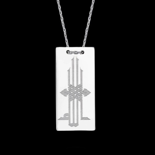 Special Kufic Calligraphy Allah Written Silver Women's Necklace - CNG Jewels