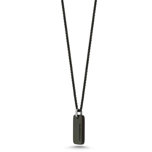 Shiny Black Plate Steel Men's Necklace - CNG Jewels (1)