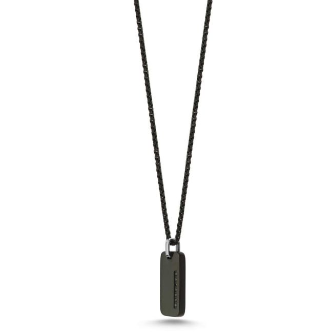 Shiny Black Plate Steel Men's Necklace - 2