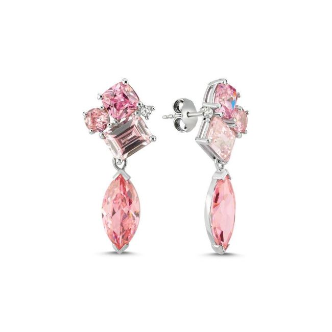 Pinky Sallantılı Gümüş Kadın Küpe - 1